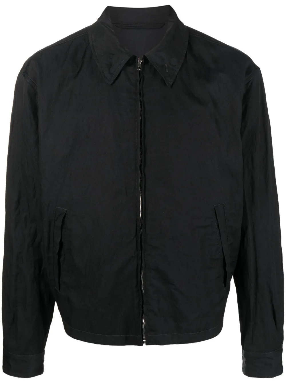 Lemaire Zipped Shirt Jacket In Black | ModeSens