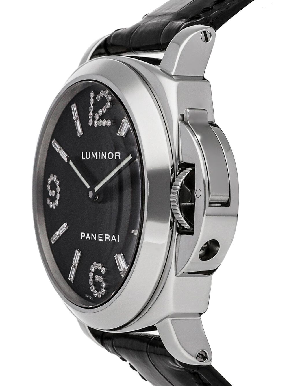 Panerai pre-owned Luminor Diamond Set 44mm - Black