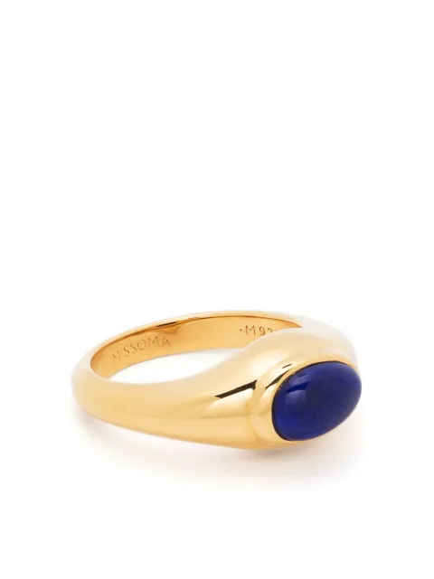 Missoma logo-engraved gemstone ring