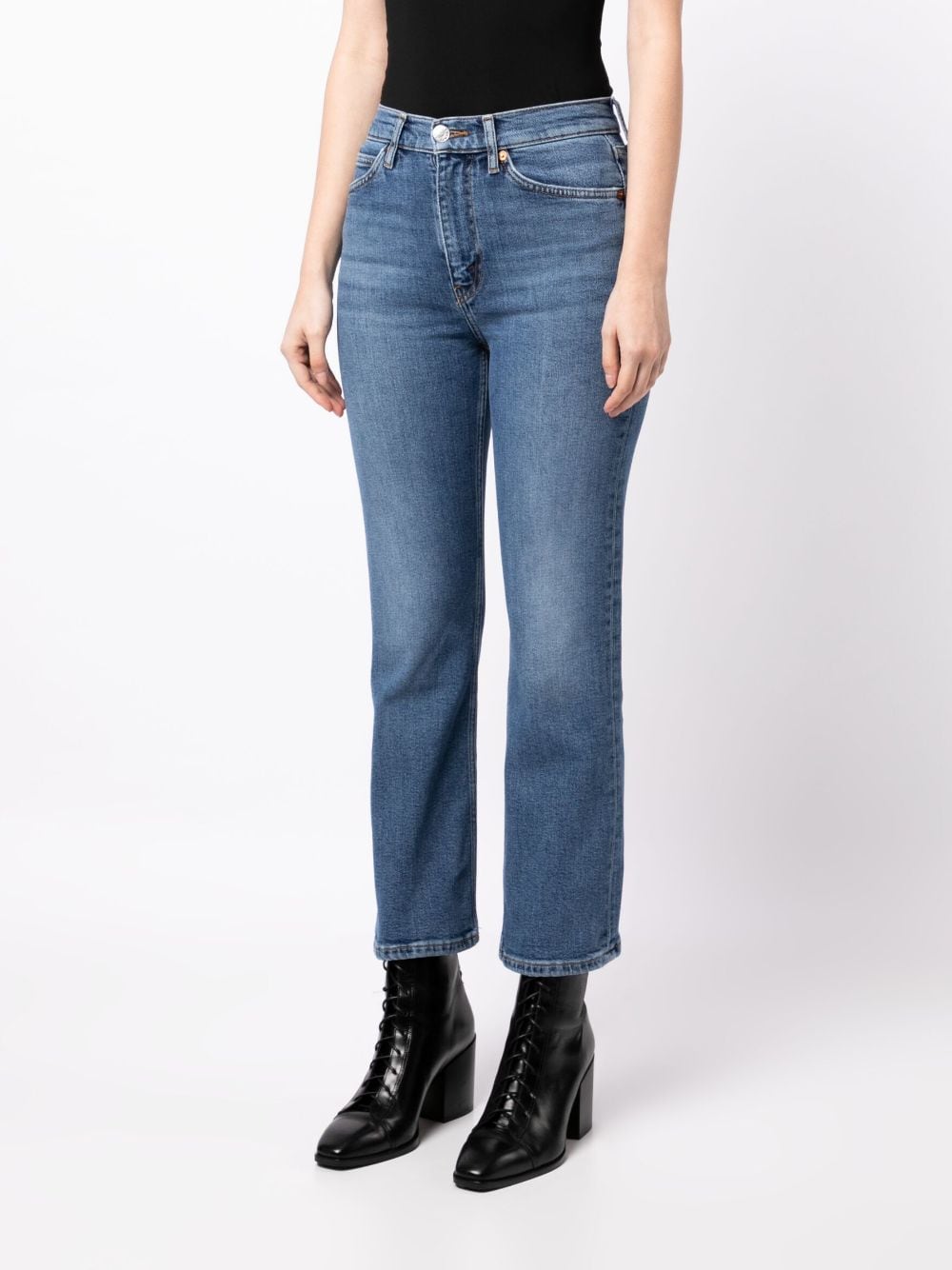 Shop Re/done 70s Straight-leg Cropped Jeans In Mid70s