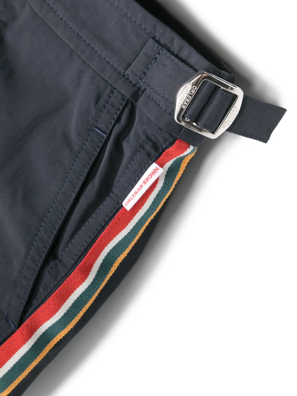 Orlebar Brown Kids Russell stripe-detail swim shorts - Blauw