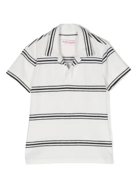 Orlebar Brown Kids Digby terry-cloth striped polo shirt