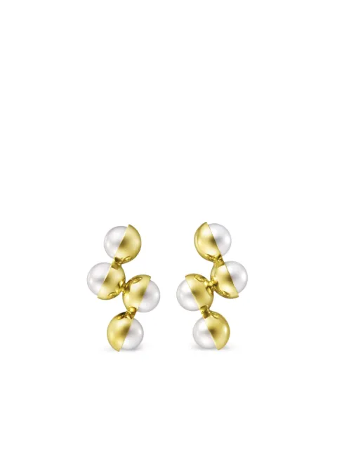 TASAKI 18kt yellow gold M/G TASAKI ARLEQUIN SLASHED freshwater pearl earrings