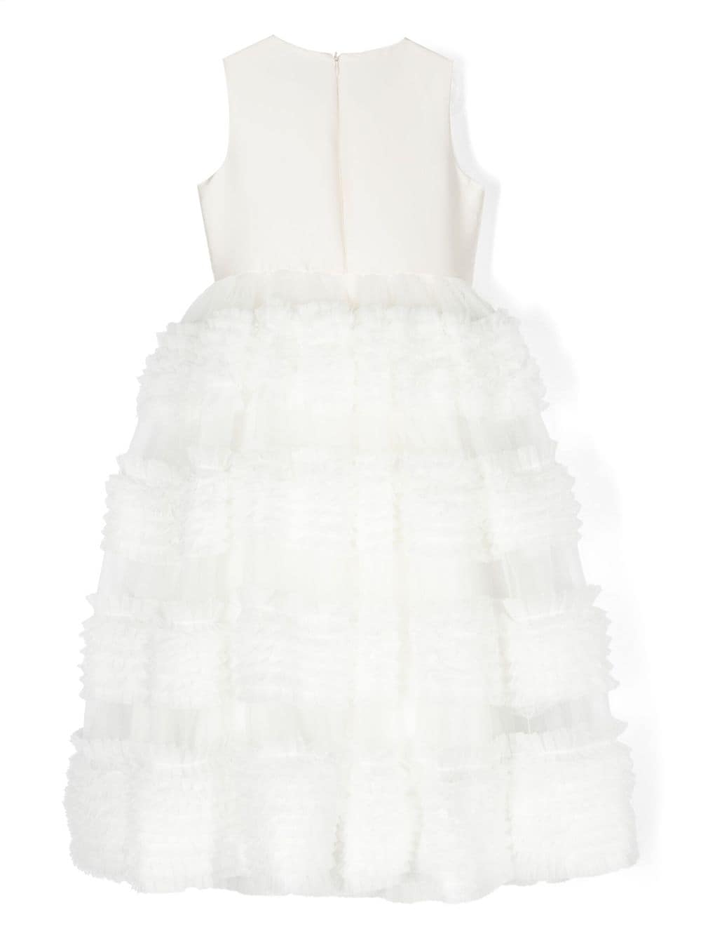 ELIE SAAB JUNIOR logo-patch Sleeveless Tulle Dress - Farfetch