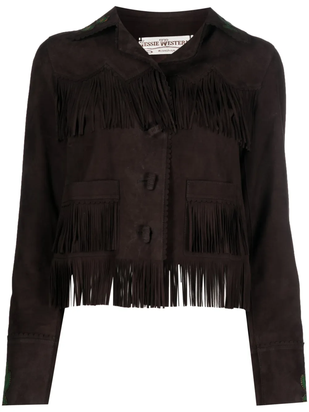 Jessie Western Cactus fringe suede jacket