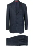 Isaia check-pattern single-breasted blazer - Blue