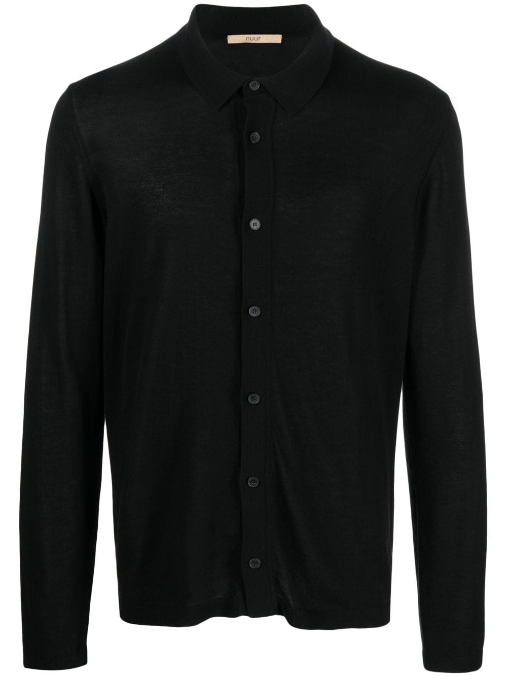 Nuur button-up knitted shirt - Black