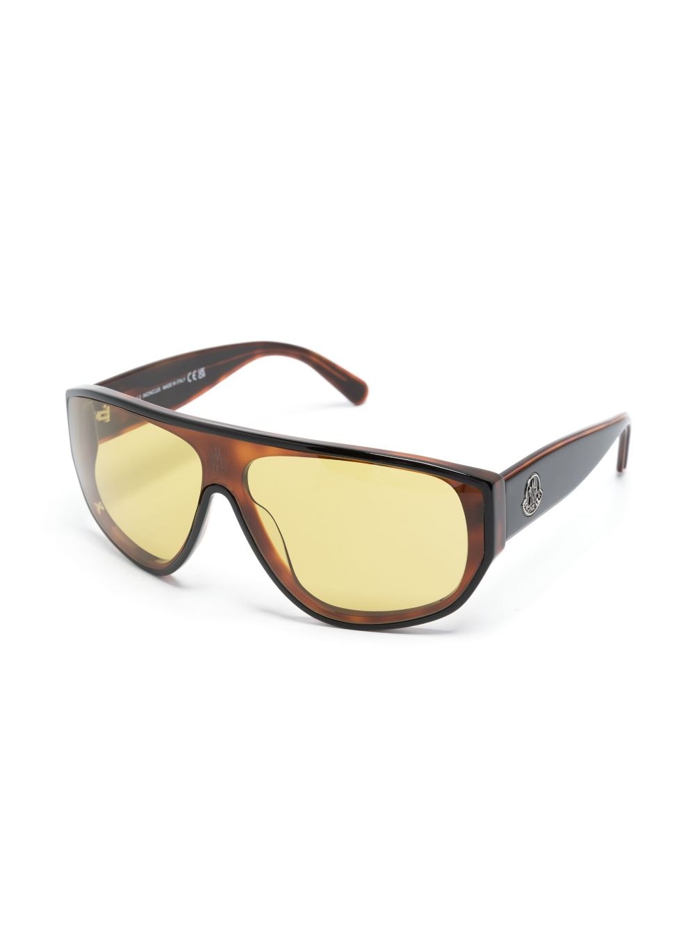 Moncler Eyewear logo-engraved pilot-frame sunglasses - Bruin