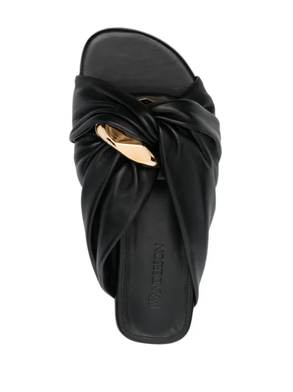 JW Anderson Leather Sandals | Black | FARFETCH