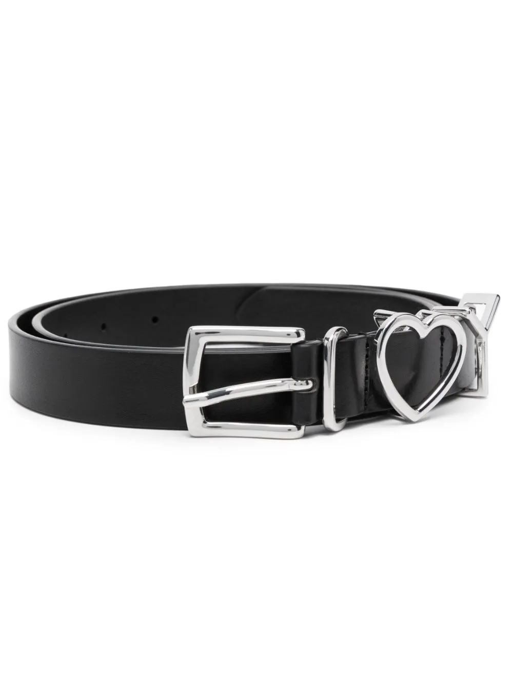 Y/project Heart Belt 25 Mm Woman Black In Leather ModeSens