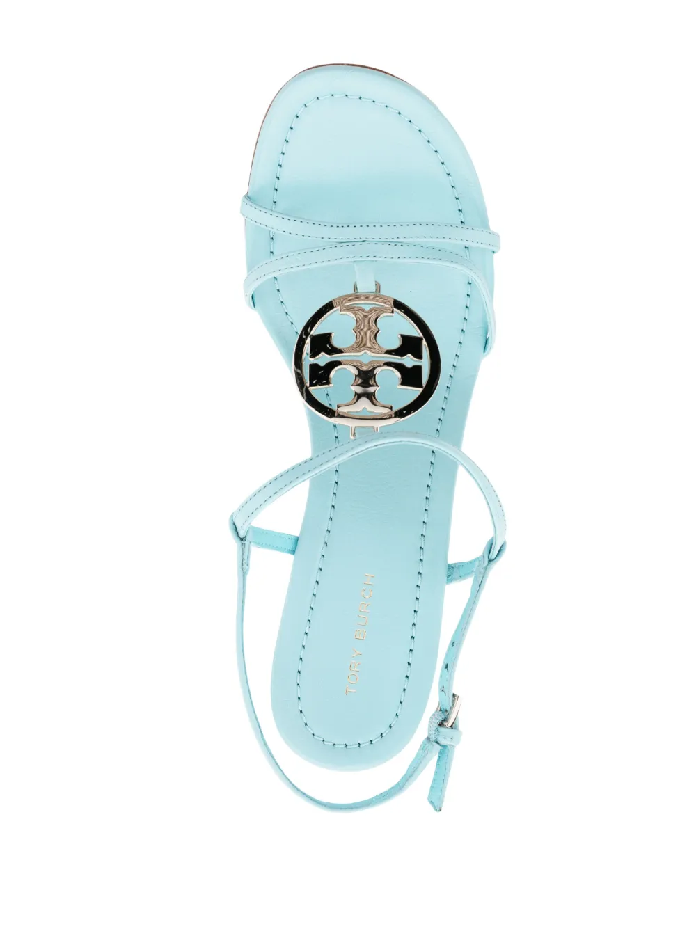 Cheap Tory Burch 90mm logo-plaque leather sandals Women