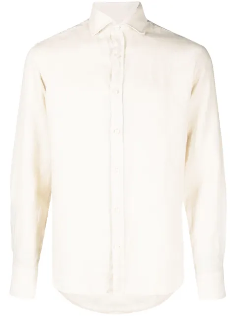 Paul & Shark logo-embroidered linen shirt
