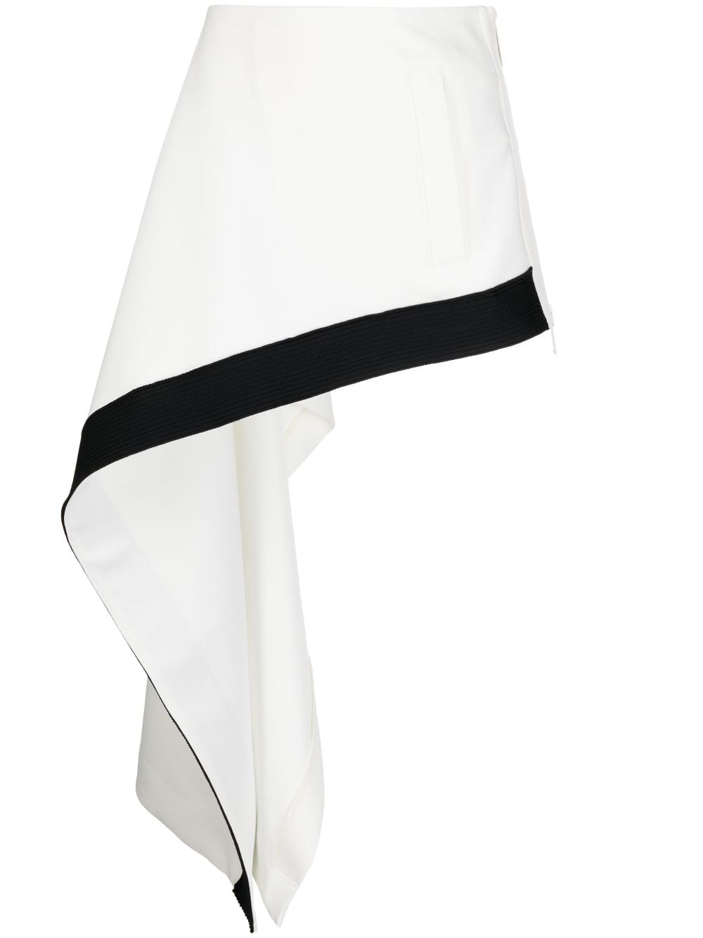 Sacai Asymmetric Midi Skirt In Off White