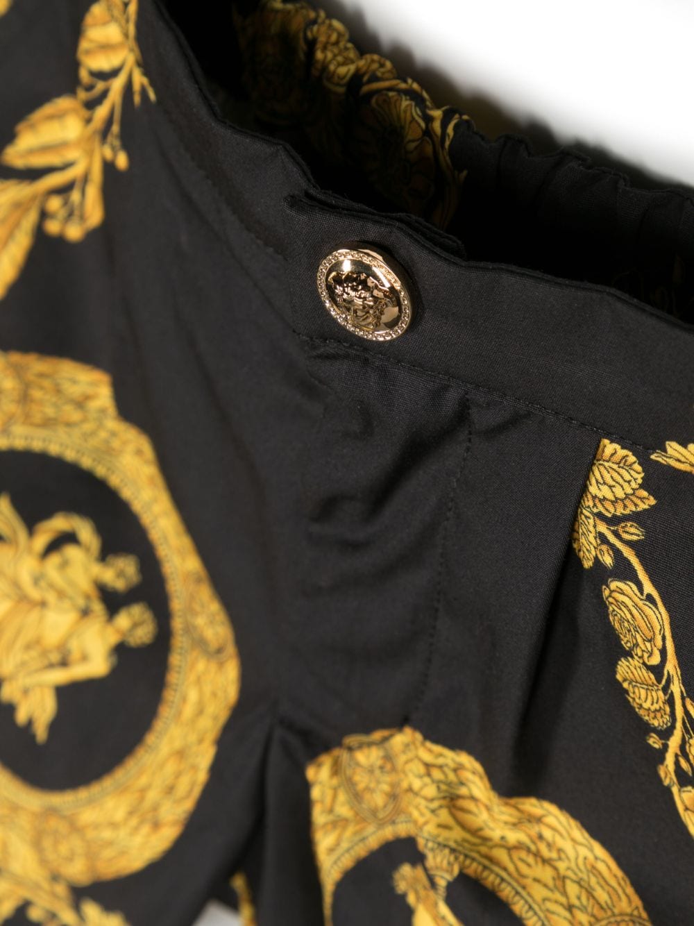 Shop Versace Barocco-print Cotton Shorts In Black