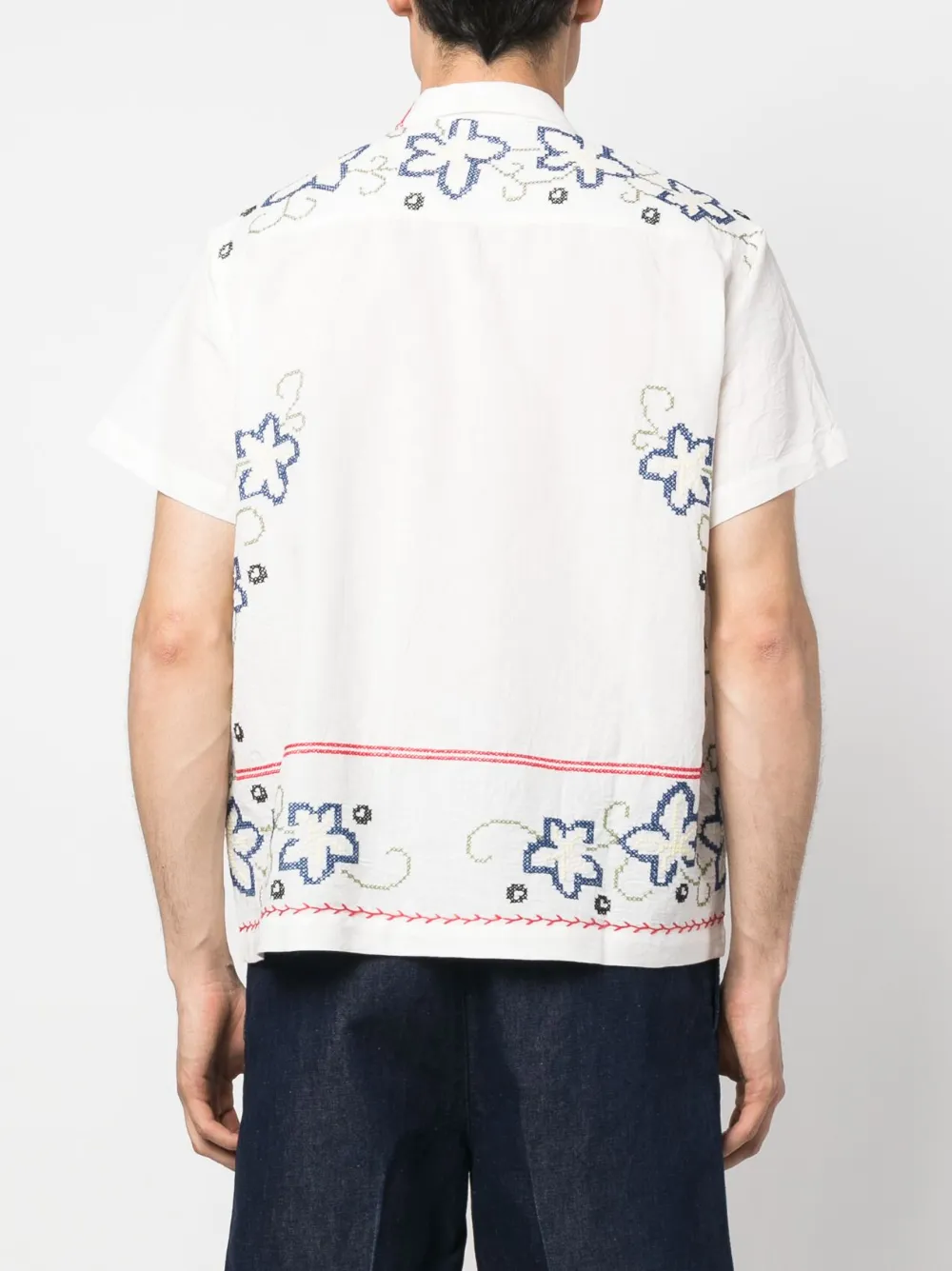 Cornflower cross-stitch shirt