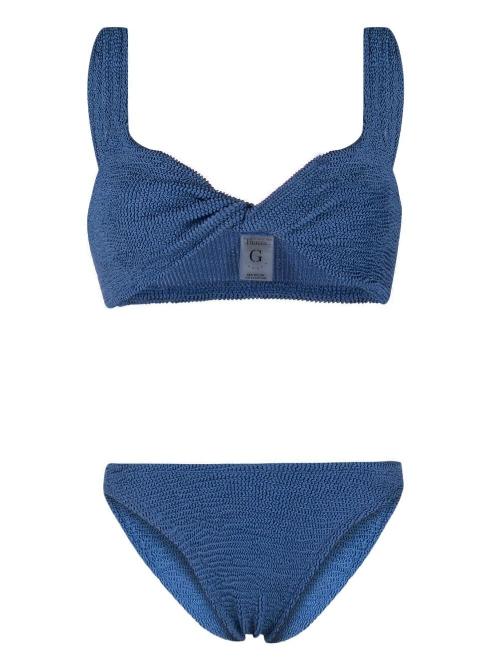 hunza g bikini juno à effet froissé - bleu