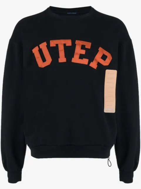 4SDESIGNS UTEP-print cotton sweatshirt