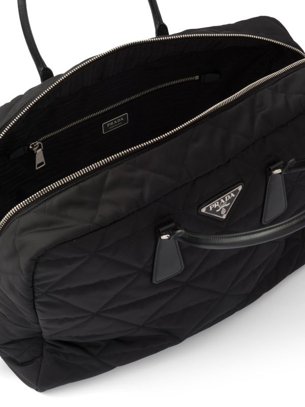 Prada Classic Black Nylon Metal Handle Bag, Luxury, Bags & Wallets