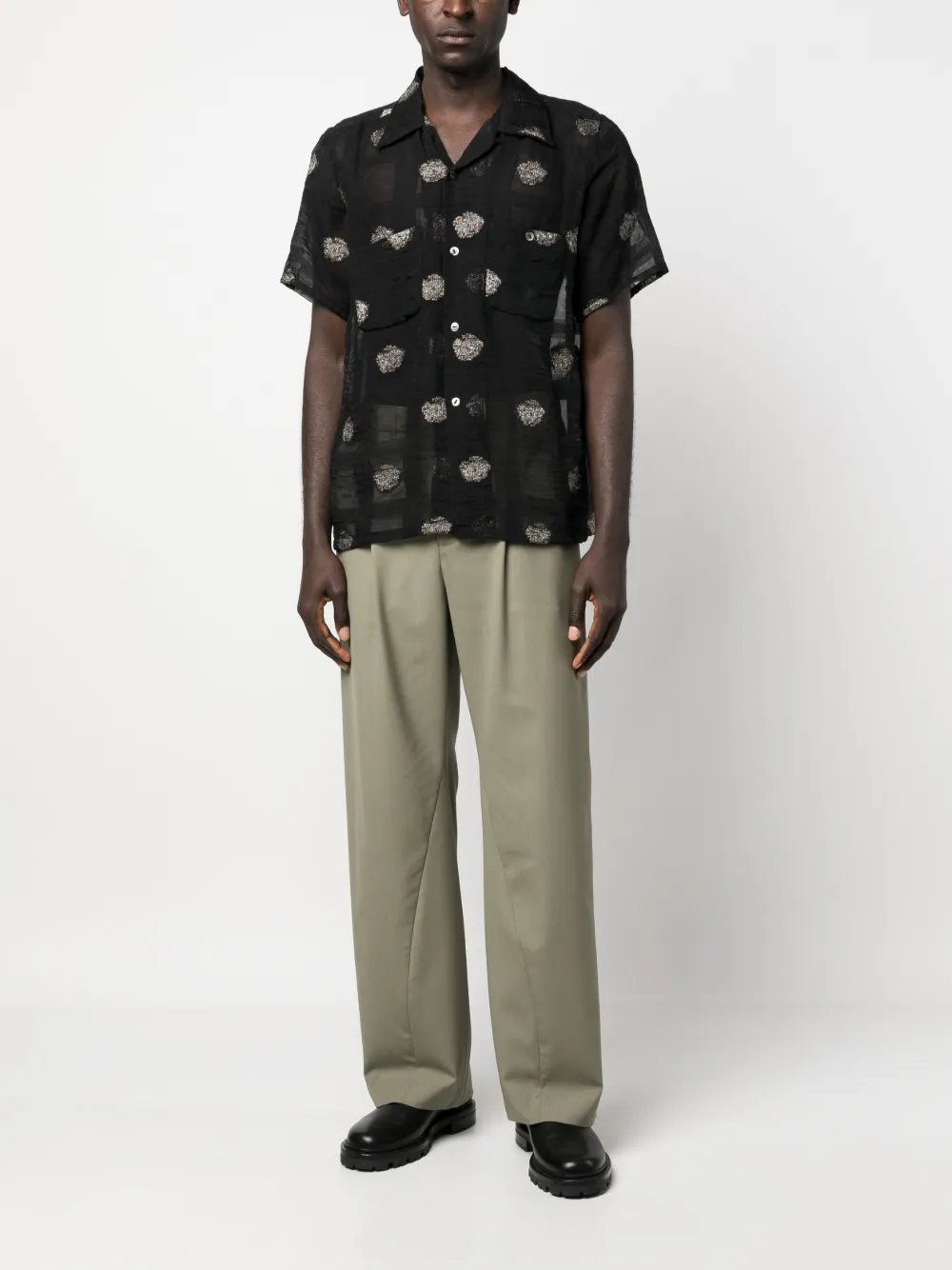 Needles semi-sheer short-sleeve Shirt - Farfetch