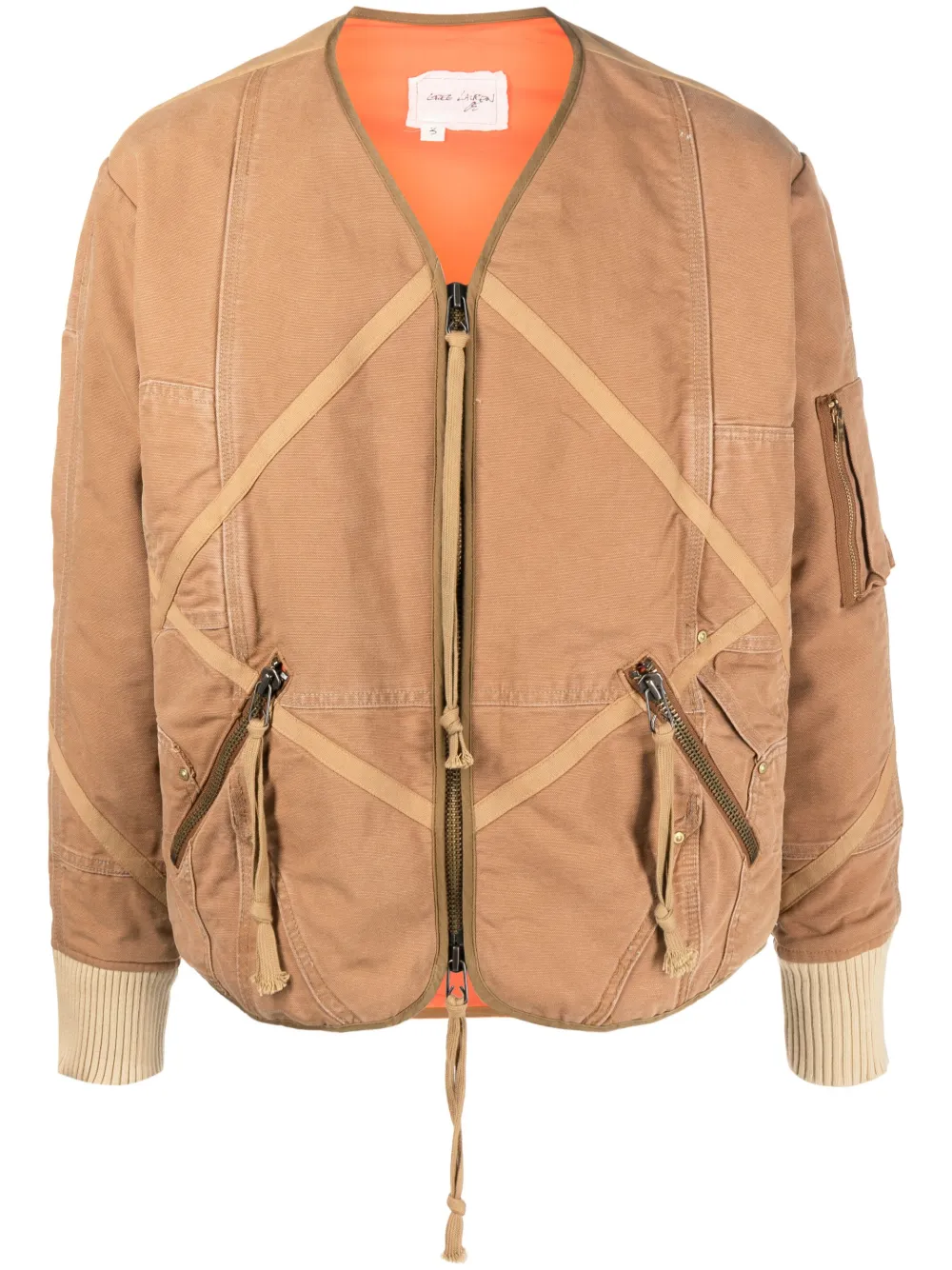 Greg Lauren Work Canvas Modern Flight Jacket In Braun