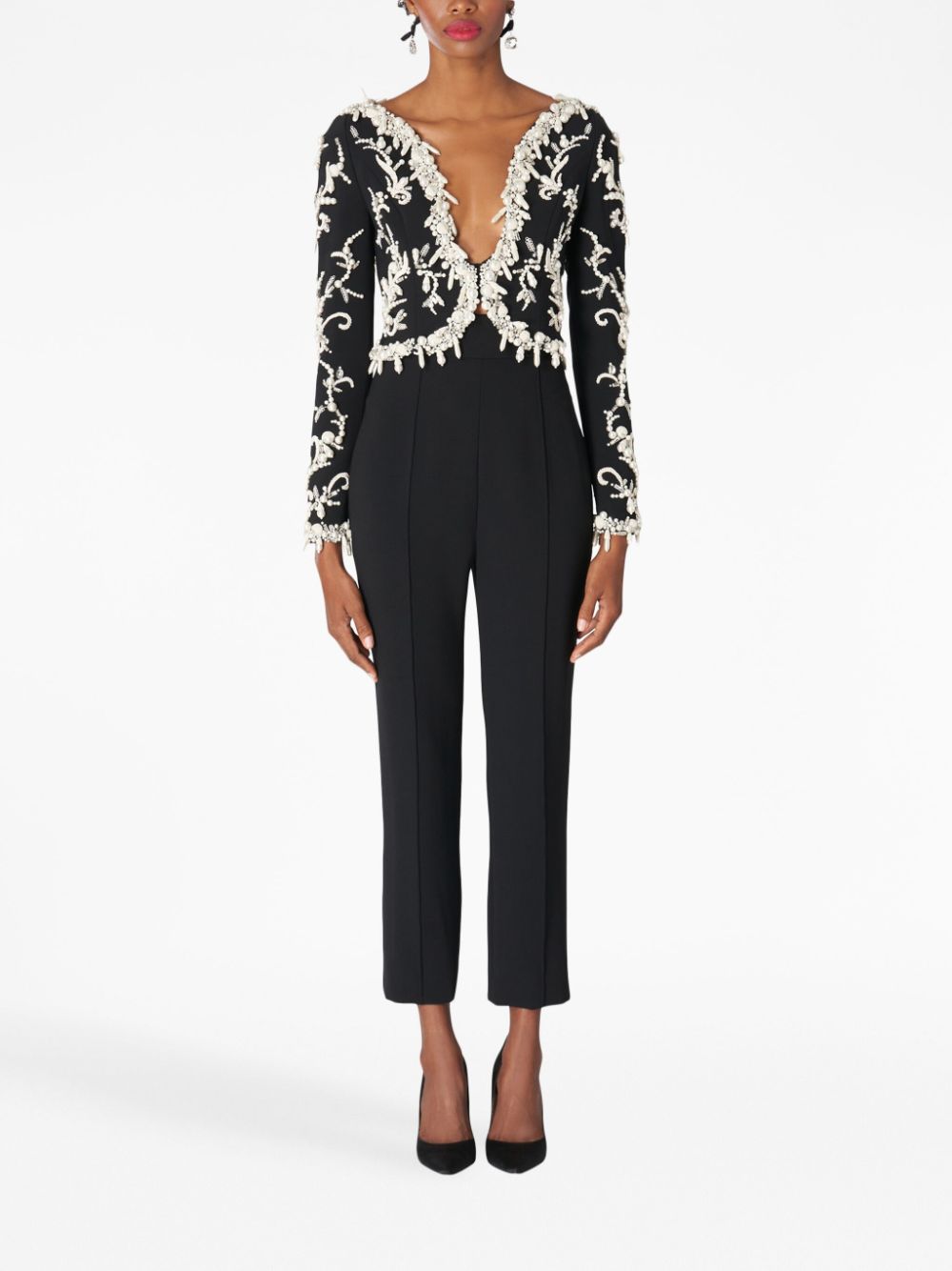 Carolina Herrera Deep U Matador embroidered jacket - Zwart