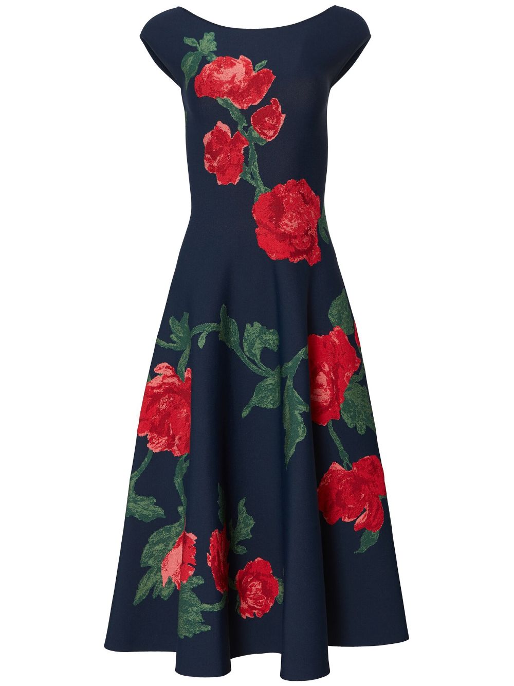 Carolina Herrera Floral Print Silk Midi Dress Farfetch 8878