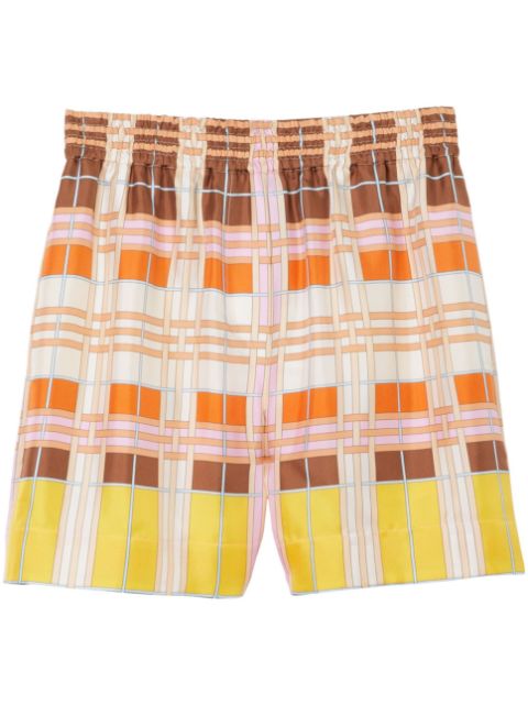 Burberry geometric-patterned silk shorts