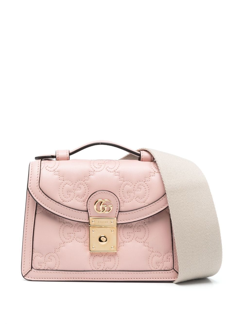 Shop Gucci Mini Gg Matelassé Top-handle Bag In Pink