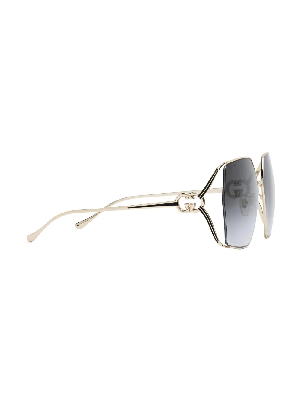 Gucci Eyewear Zonnebril met oversized vierkant montuur - Goud
