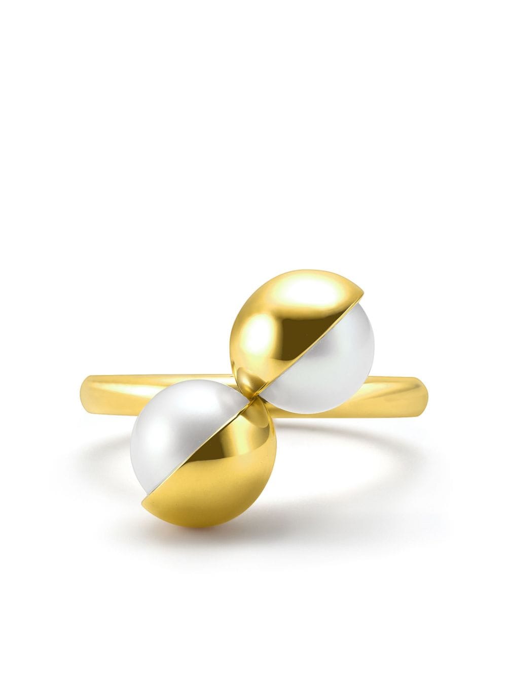 Tasaki 18kt Yellow Gold M/g  Arlequin Slashed Freshwater Pearl Ring