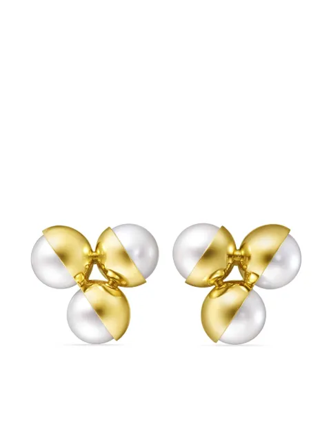 TASAKI 18kt yellow gold M/G TASAKI ARLEQUIN SLASHED freshwater pearl earrings
