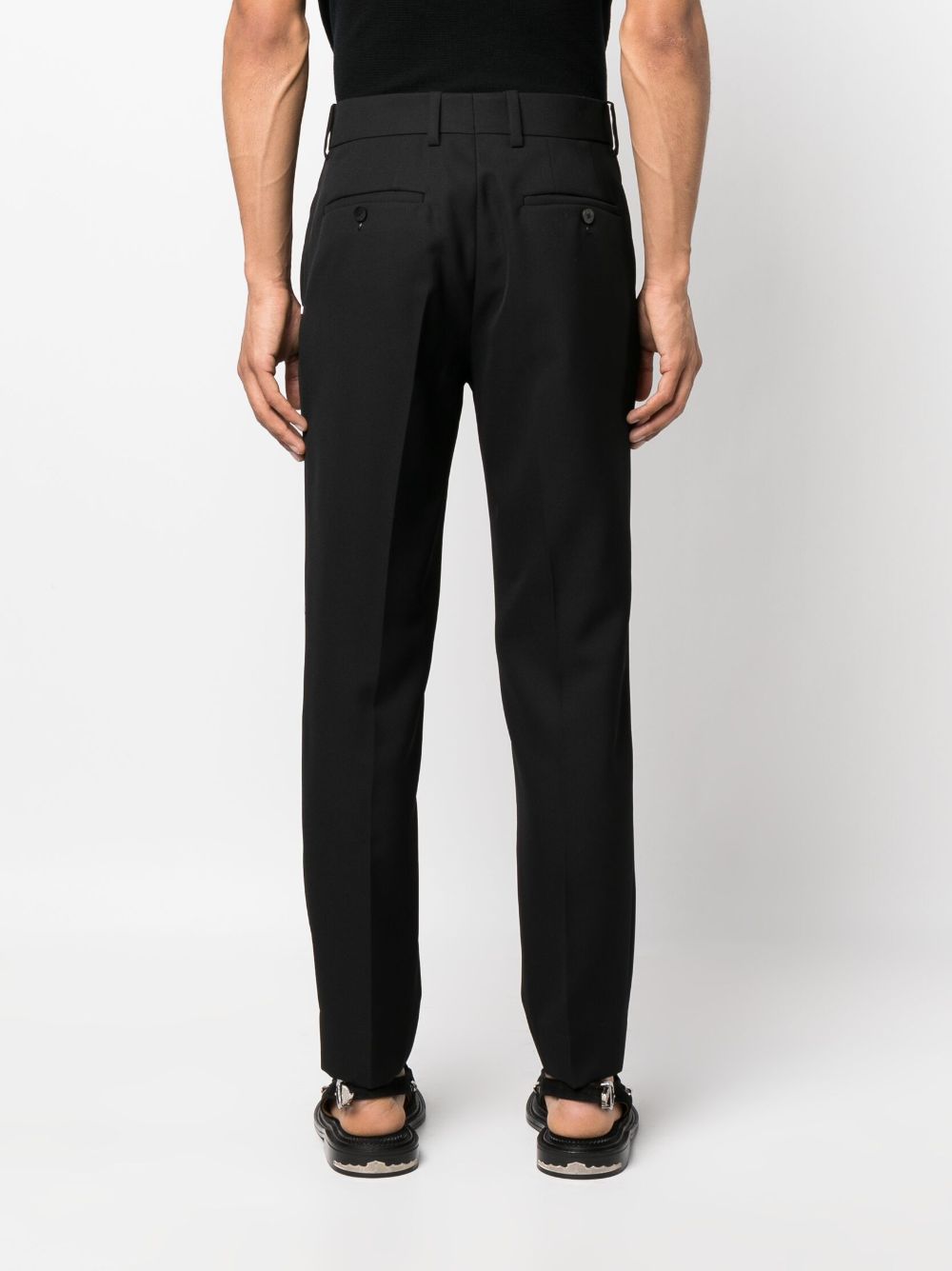 Shop Wooyoungmi Mid-rise Wool Tailored Trousers In Black