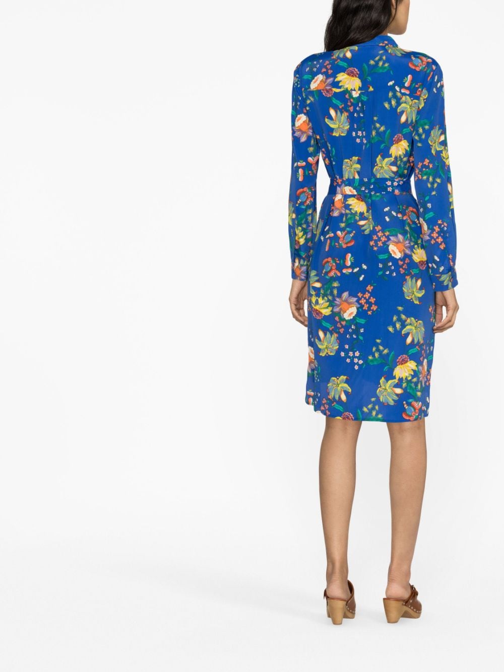 Shop Diane Von Furstenberg Floral-print Midi Dress In Blue