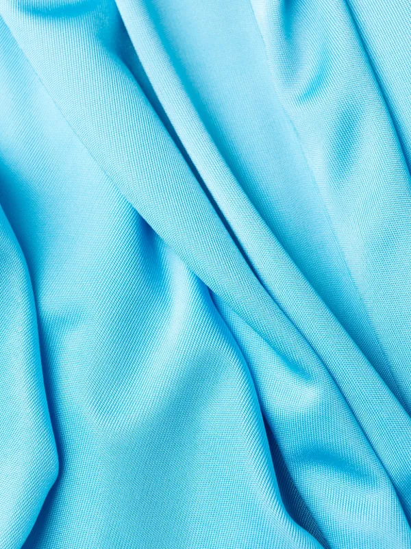 Stella McCartney cape-sleeve Asymmetric Maxi Dress | Blue