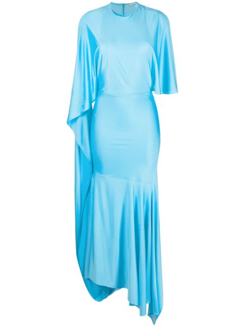 Stella McCartney cape-sleeve asymmetric maxi dress Women