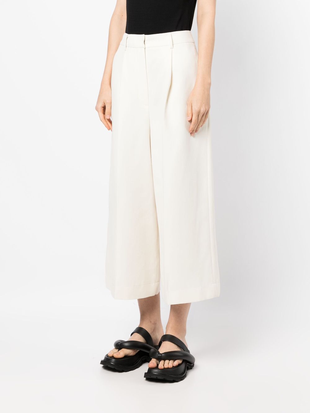 wide leg pants and shoes