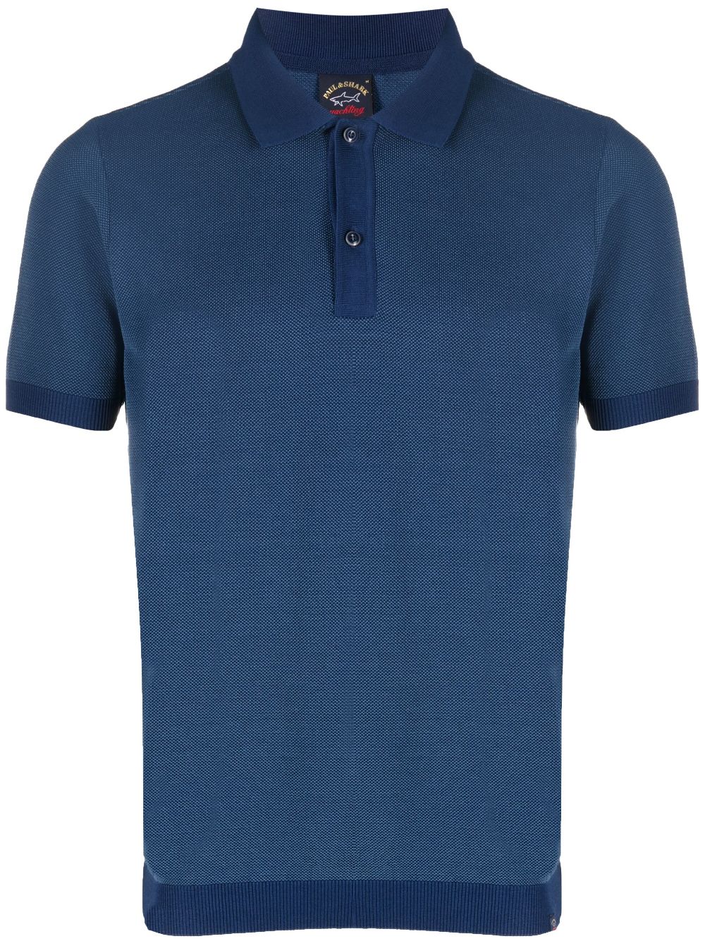 short-sleeved knitted polo shirt