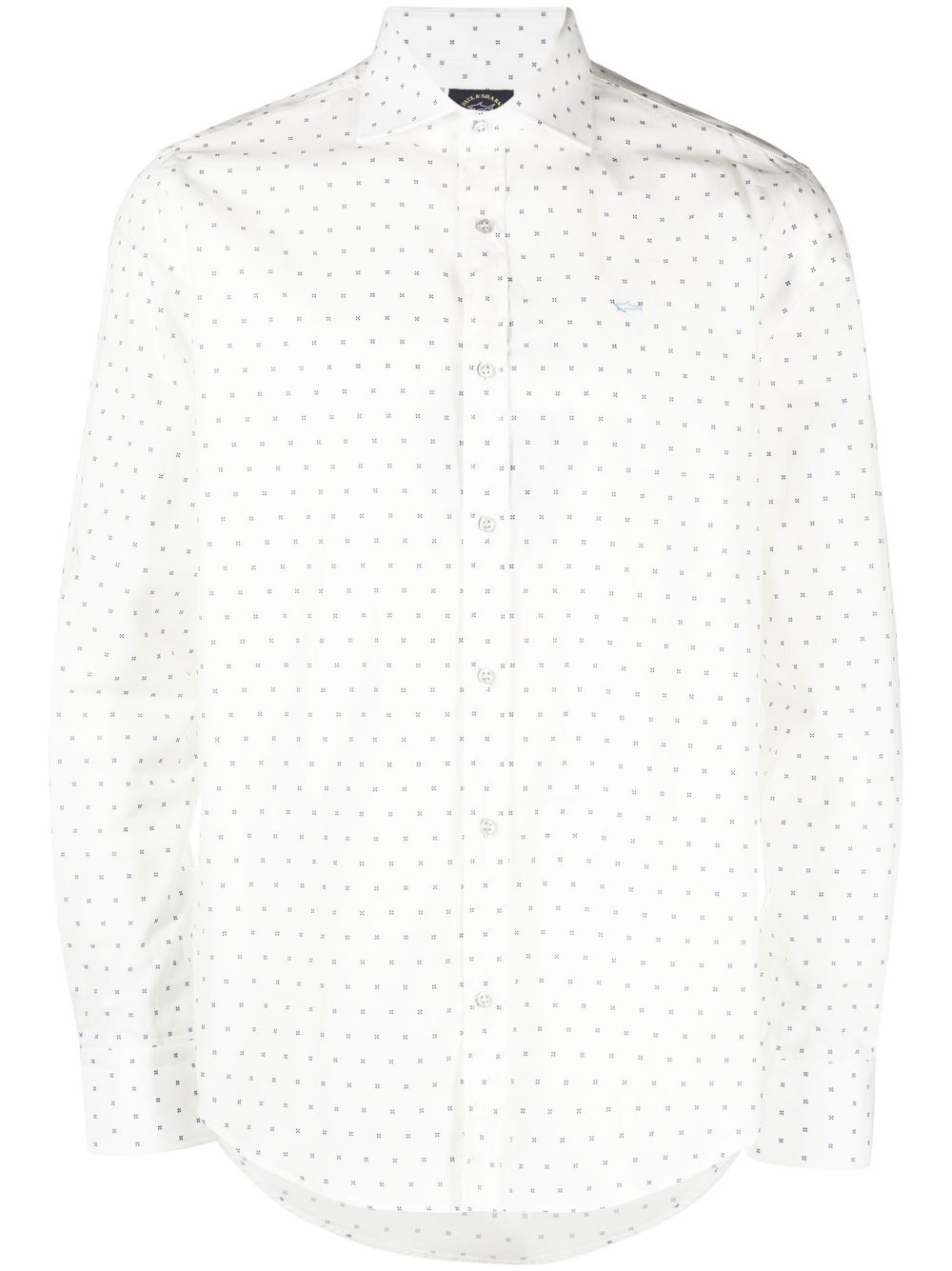 paul & shark chemise en coton à pois - blanc