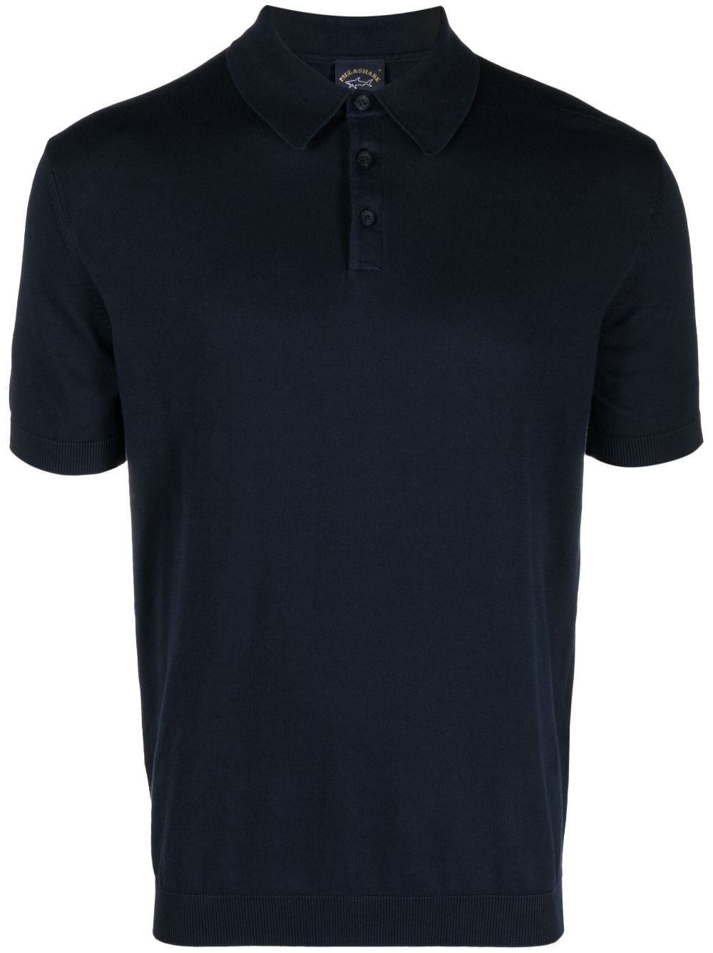 Paul & Shark Logo-patch Cotton Polo Shirt In Blue