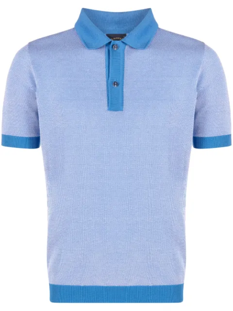 Paul & Shark logo-patch knitted polo shirt