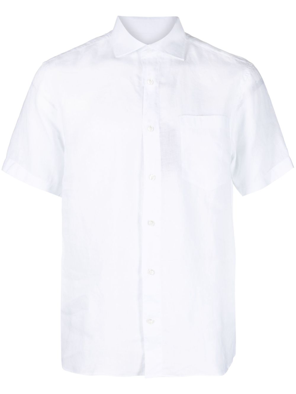 Paul & Shark short-sleeved linen shirt - White