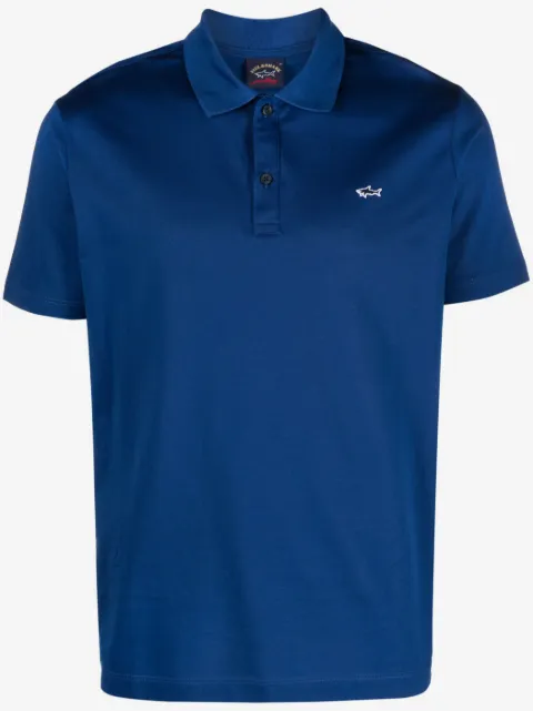 Paul & Shark logo-patch organic-cotton polo shirt