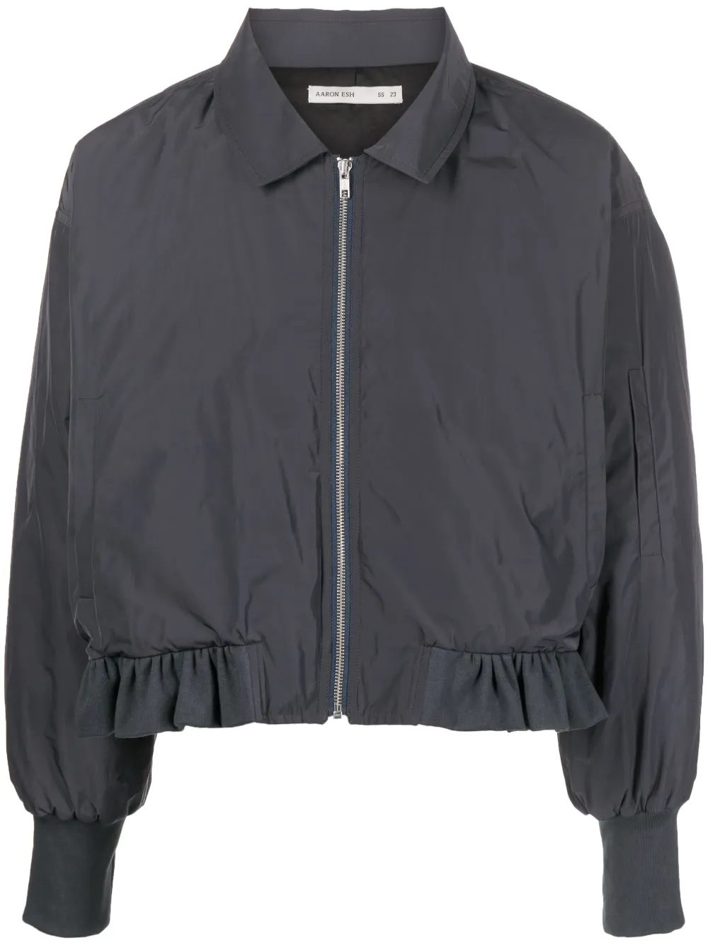 AARON ESH ruffled zip-up bomber jacket