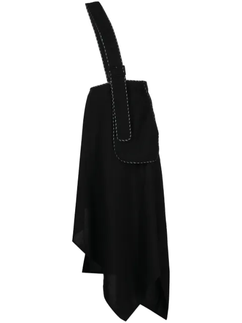Yohji Yamamoto asymmetric draped midi skirt