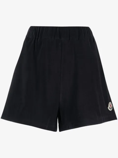 Moncler Shorts aus Velours mit Logo-Patch