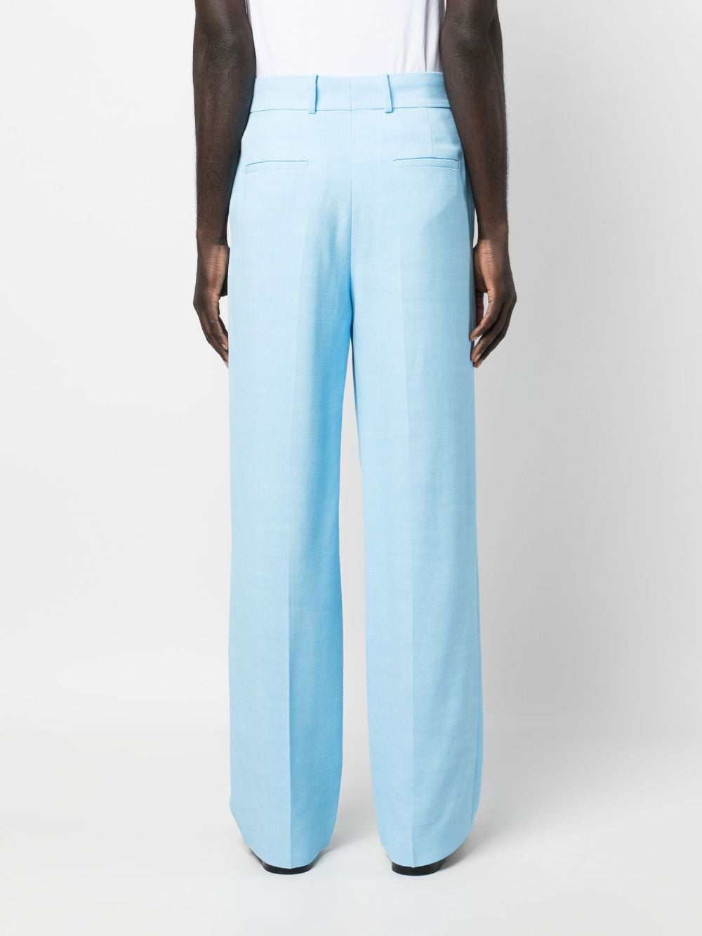 Shop Casablanca High-waisted Wide-leg Trousers In Blue