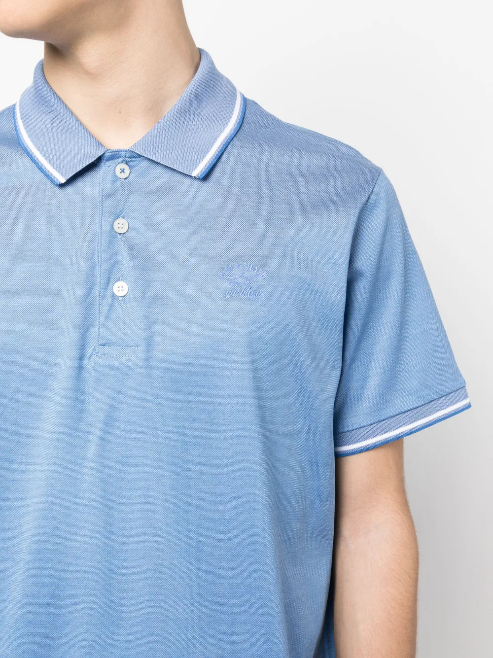 Shop Paul & Shark Embroidered-logo Cotton Polo Shirt In Blue