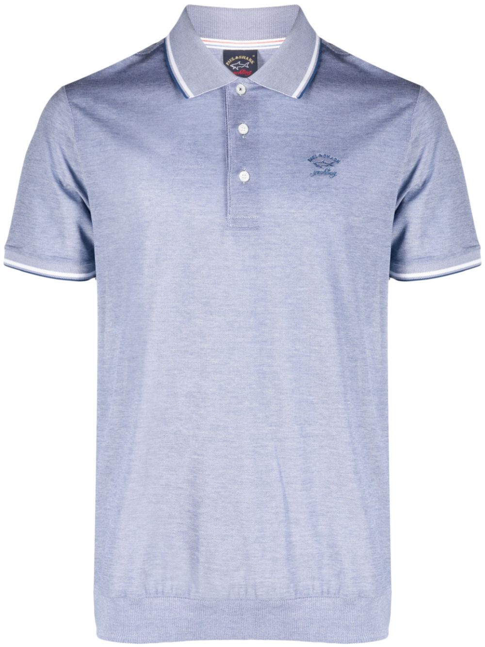 Paul & Shark Logo Embroidered Short Sleeve Polo Shirt In Blue