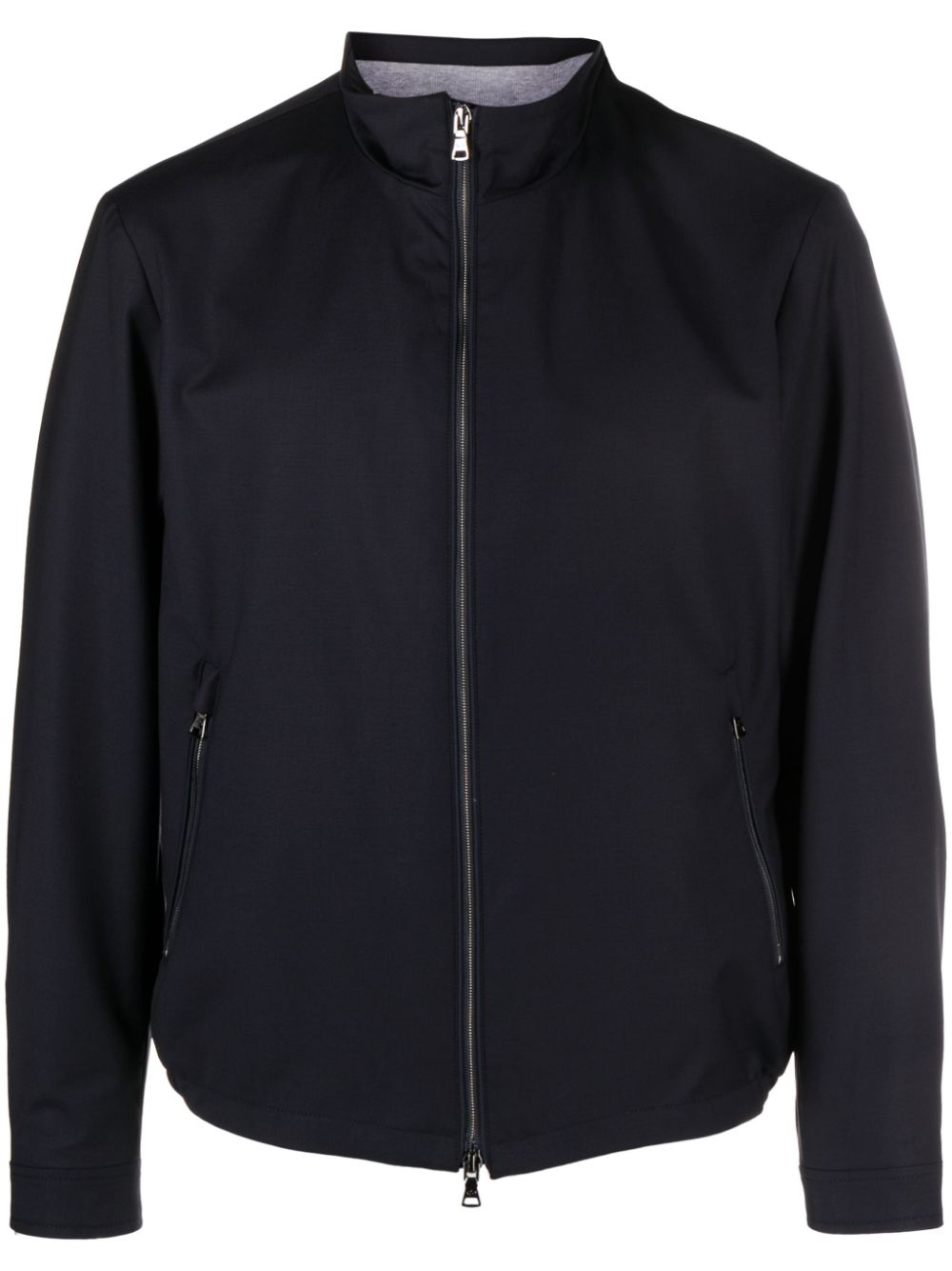 zip-fastening bomber jacket