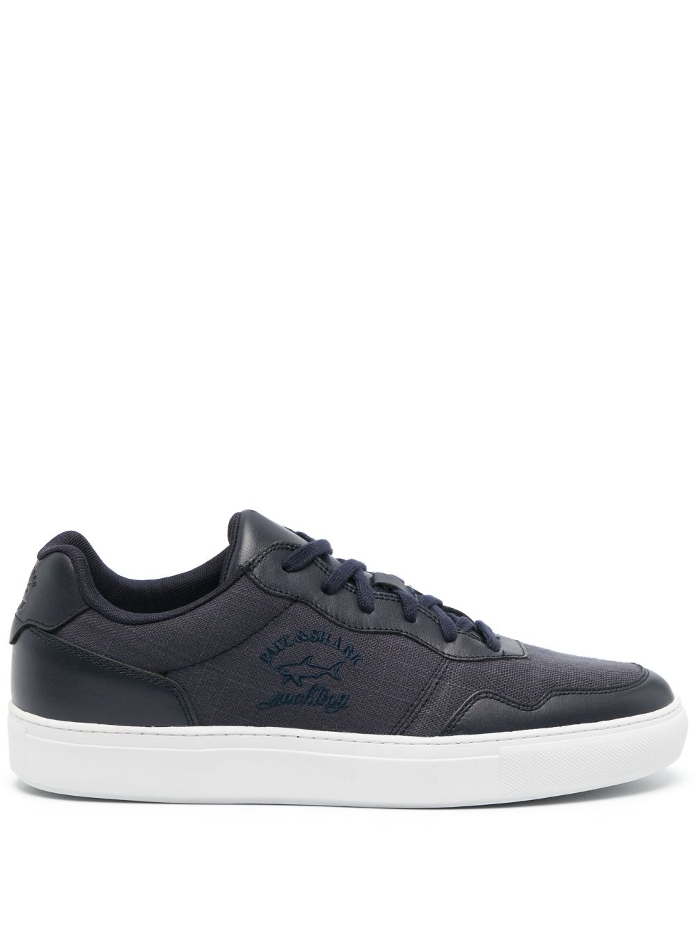 Paul & Shark logo-embroidered Leather Sneakers - Farfetch
